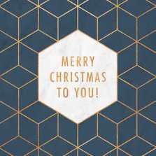 Weihnachtskarte geschäftlich Hexagon Goldlook