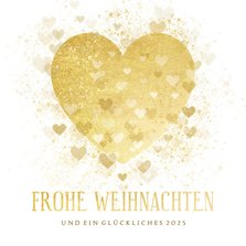 Weihnachtskarte großes Herz kleine Herzen