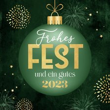 Weihnachtskarte grüne Weihnachtskugel