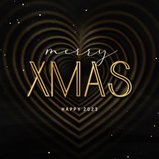 Weihnachtskarte Herzen 'Merry XMAS'