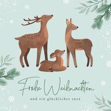 Weihnachtskarte Hirschfamilie