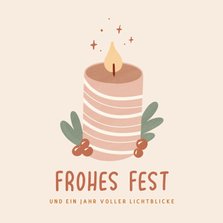 Weihnachtskarte Kerze 'Frohes Fest'