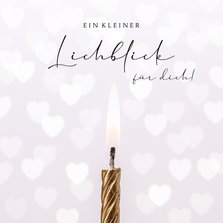 Weihnachtskarte Kerze und Herzchen