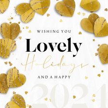 Weihnachtskarte 'Lovely Holidays' mit Herzen