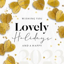 Weihnachtskarte 'Lovely Holidays' mit Herzen