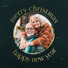 Weihnachtskarte 'Merry Christmas' rundes Foto
