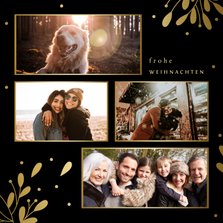 Weihnachtskarte mit Fotocollage in Goldrahmen