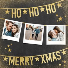 Weihnachtskarte mit Fotos und Text in Goldlook