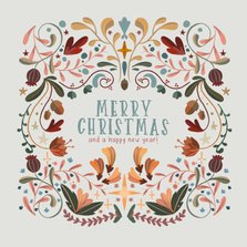 Weihnachtskarte Ornamente botanisch