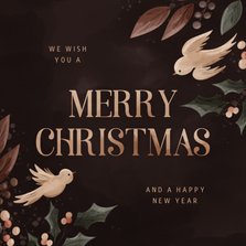 Weihnachtskarte Vögel und Zweige