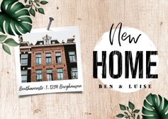 Einladung zur Einweihungsparty 'new home' Holzlook