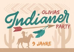 Einladung zur Indianer-Party - Kindergeburtstag