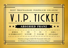 Einladungskarte VIP-Ticket in Gold