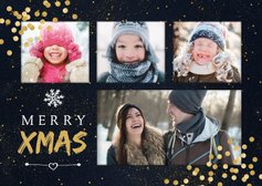 Foto-Weihnachtskarte mit 5 Fotos und Jahreszahl