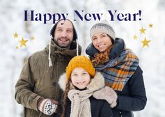 Fotokarte 'Happy New Year' Familienfoto