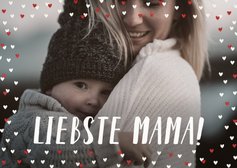 Fotokarte zum Muttertag großes Foto & Herzrahmen