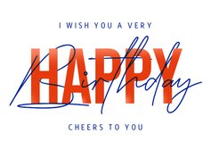 Geburtstagskarte Typografie 'Happy Birthday'