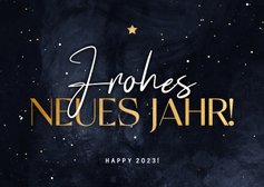 Neujahrskarte 'Frohes neues Jahr' Sternenhimmel