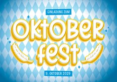 Oktoberfest-Einladung grafische Schrift auf Rauten