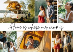 Postkarte Urlaub 'Home is where our camp is'