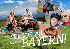 Postkarte Urlaub 'Servus aus Bayern' eigene Fotos