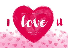 Valentinskarte Großes Herz 'I love U'
