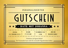 Valentinskarte Gutschein Date & Goldlook