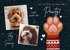 Weihnachtskarte eigene Fotos Hundepfote