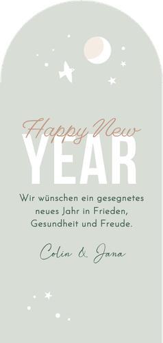 Christliche Neujahrskarte 'Blessed 2026' Rückseite