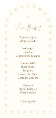 Menükarte Herzchenrand Bogenkarte Kommunion Taube Rückseite