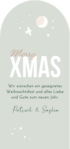 Weihnachtskarte 'Peace Light Hope' Kirche Rückseite