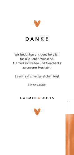 Dankeskarte Hochzeit Kupfer grafisch Fotocollage  3