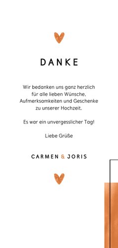 Dankeskarte Hochzeit Kupfer grafisch Fotocollage 3