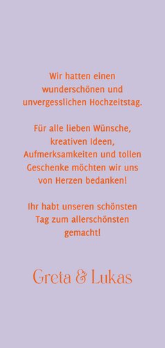Dankeskarte zur Hochzeit Foto & witziger Spruch Rückseite