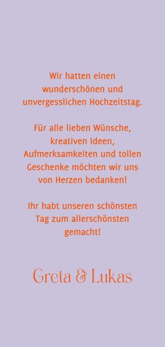 Dankeskarte zur Hochzeit Foto & witziger Spruch Rückseite