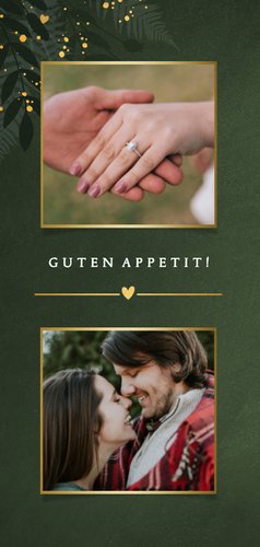 Dunkelgrün Menükarte Botanisch Goldkleckse 2