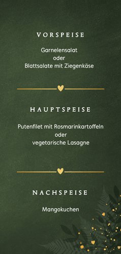 Dunkelgrün Menükarte Botanisch Goldkleckse 3