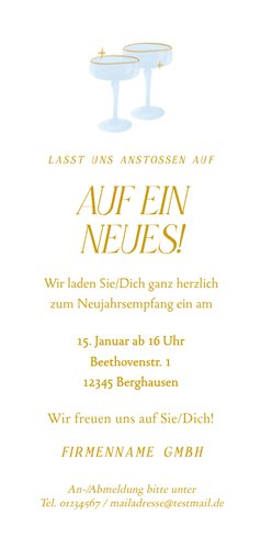 Einladung Neujahrsempfang Champagner-Turm Rückseite