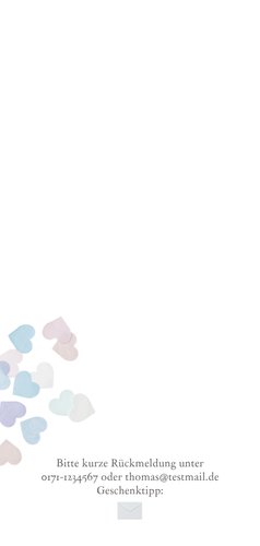 Einladung zum Hochzeitstag mit Herzchen-Konfetti 2