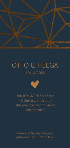 Einladungskarte 40. Hochzeitstag geometrisch 2