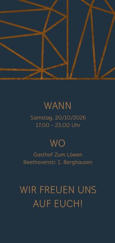 Einladungskarte 40. Hochzeitstag geometrisch 3
