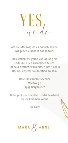 Einladungskarte Hochzeit elegant & abstrakt 3