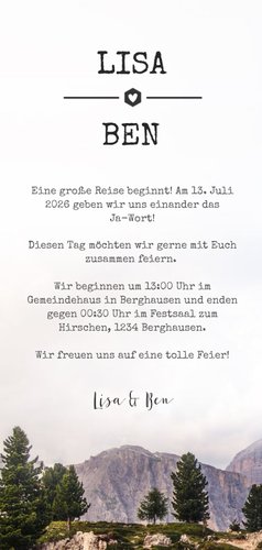 Einladungskarte zur Hochzeit Landschaft & eigenes Foto 3