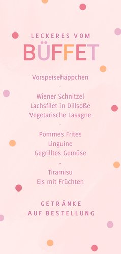 Einschulung Menükarte rosa Foto & Konfetti Rückseite