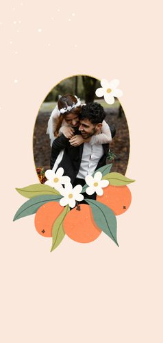 Foto-Dankeskarte Hochzeit Orangenblüten 2