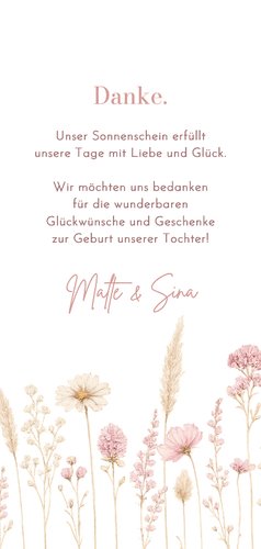 Foto-Geburtskarte Blumenwiese pastell 2