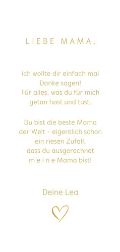 Foto-Grußkarte 'Danke, dass du für mich da bist' Rückseite