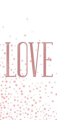 Foto-Liebeskarte LOVE Typografie und rosa Punkte 2