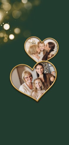 Fotocollage Weihnachtskarte Herzen 'liebevolle Feiertage' 2