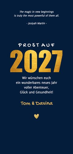 Fotogrußkarte zu Neujahr 'Auf ein Neues!' Rückseite